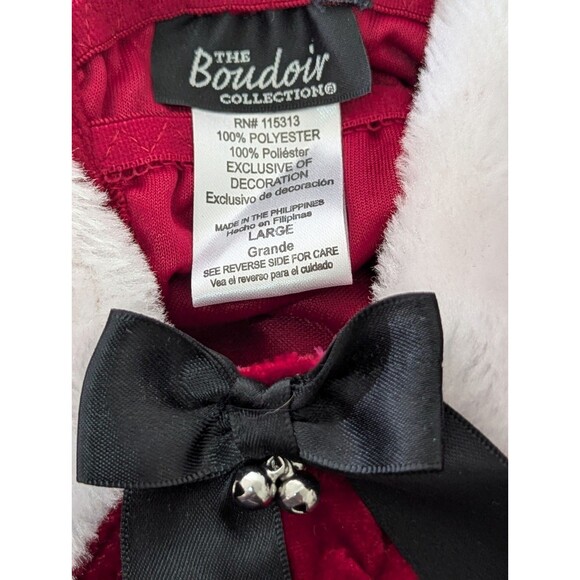 Boudoir Collection Mrs Claus Babydoll Nightie Pajamas Large Velvet Red Christmas - Picture 7 of 9